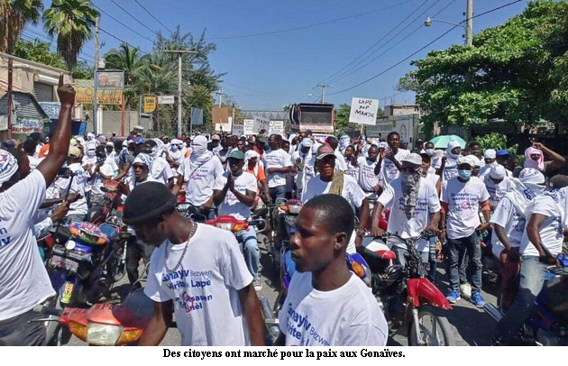 Gonaïves : des citoyens ont marché pour un retour au calme